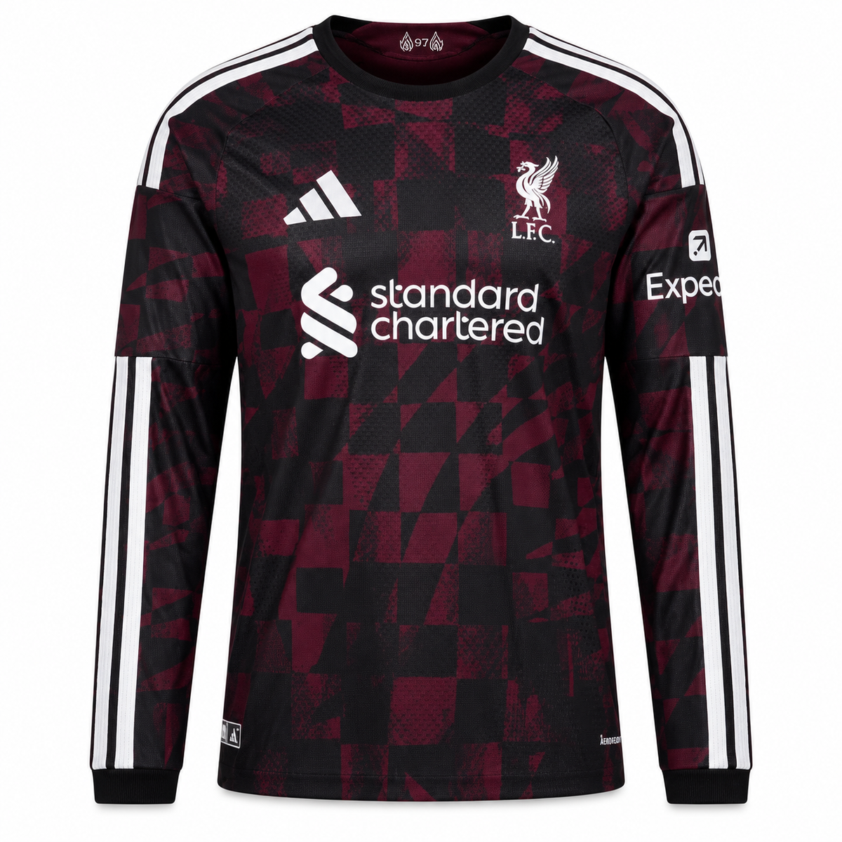Maillot Liverpool FC Third 2026-2027 manches longues, vue de face sur fond blanc