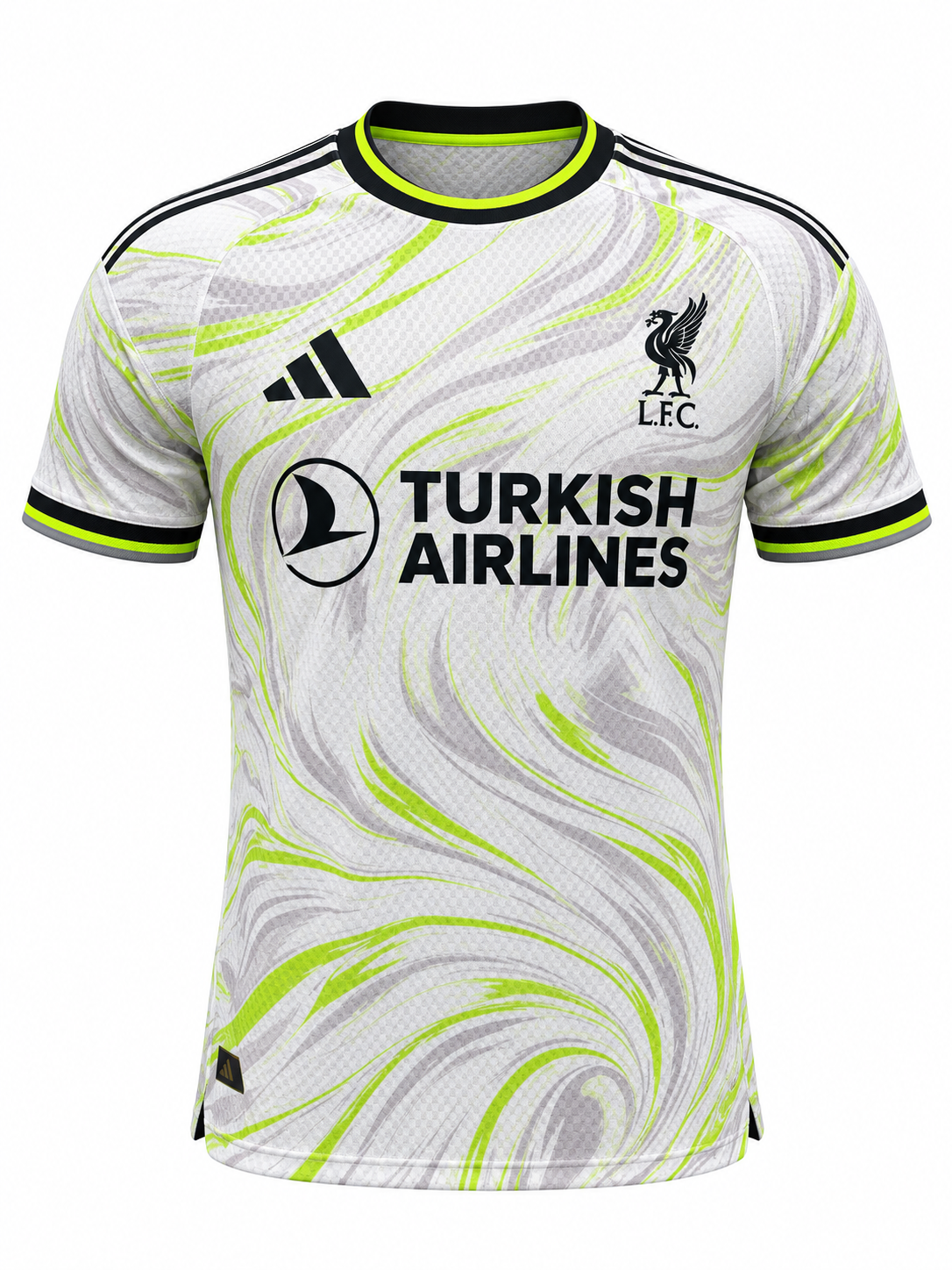Maillot Liverpool extérieur 2027-2028 vue avant sur fond blanc