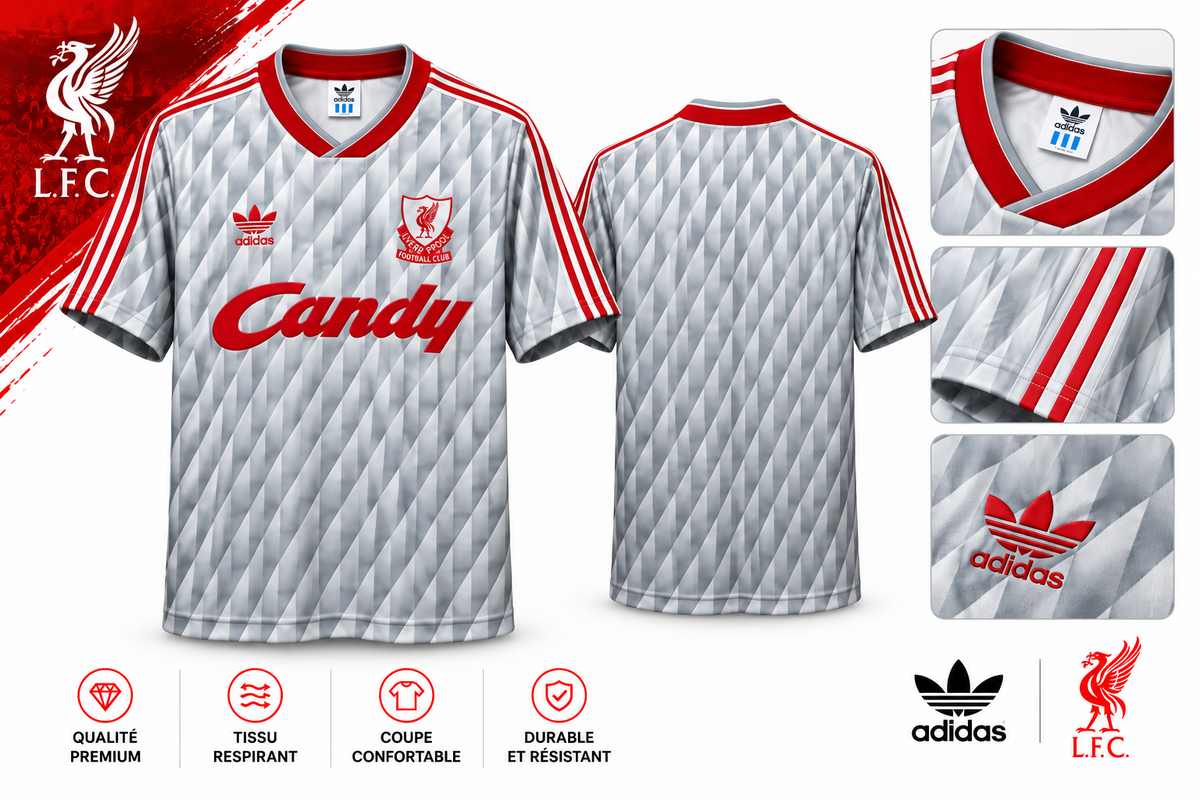 Liverpool extérieur 1989-1991 sans patch — détails