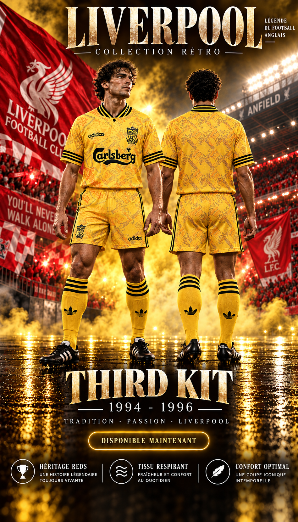 Illustration Liverpool Third 1994-1996 ; maillot seul vendu