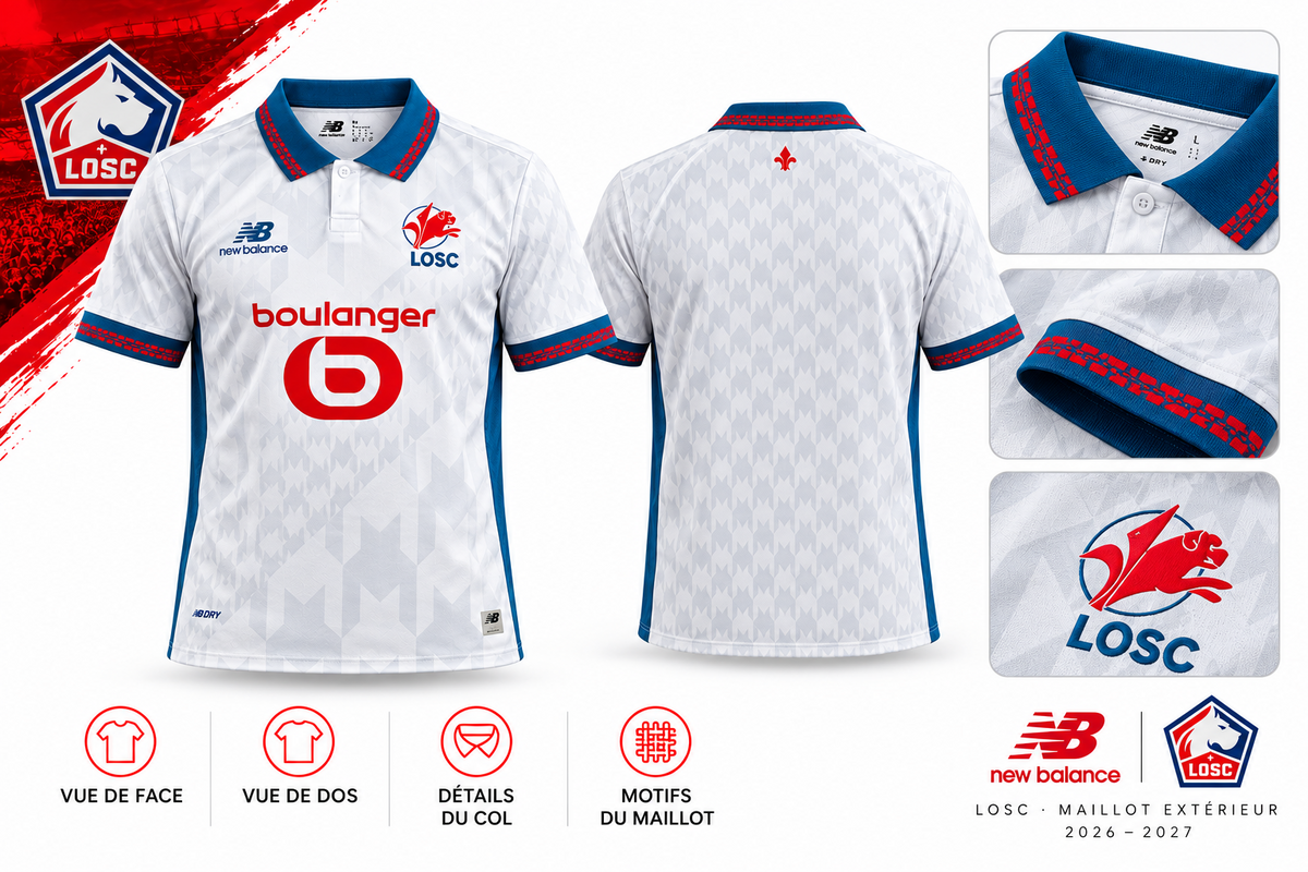 Maillot Lille LOSC extérieur 2026-2027 — mise en scène