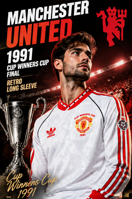 Affiche premium Manchester United 1991 Cup Winners Cup Final