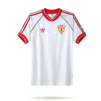 Face avant du maillot rétro Manchester United 1991 manches courtes