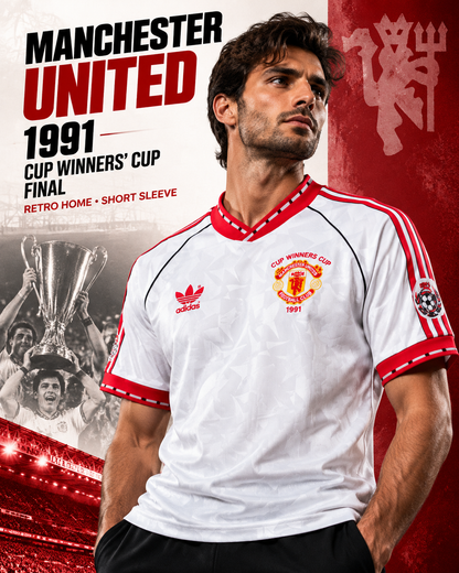 Affiche premium Manchester United 1991 Cup Winners Cup Final manches courtes