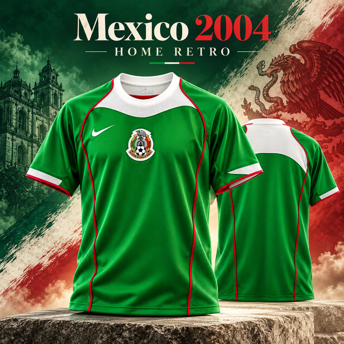 Maillot Mexique domicile rétro 2004 affiche