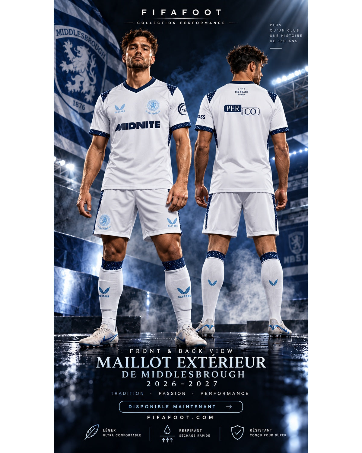 Maillot Extérieur Middlesbrough 2026-2027 | Jersey Football Style Pro
