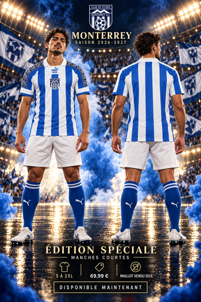 Affiche Monterrey édition spéciale 2026-2027 — mannequin de face et de dos