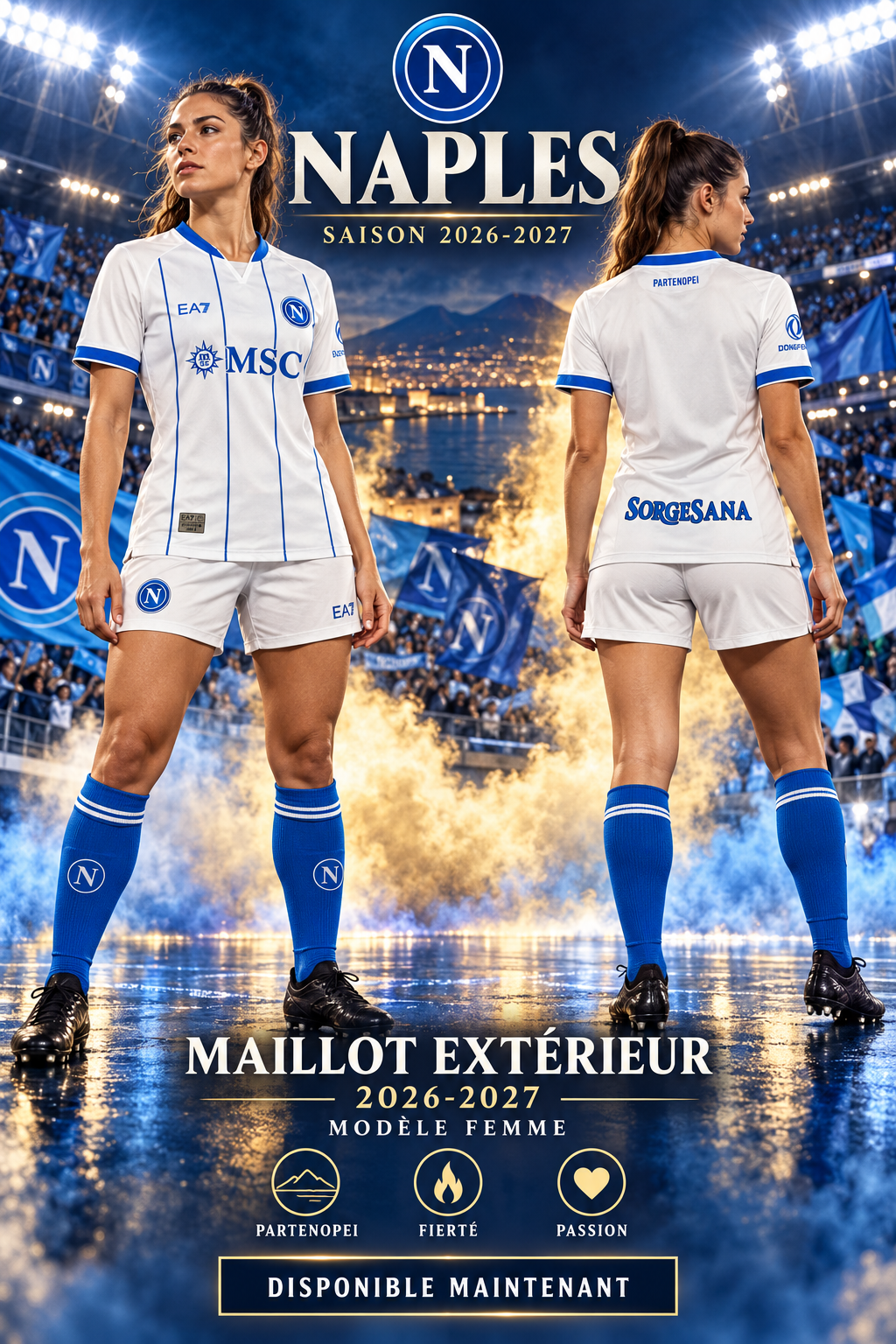 Maillot Naples extérieur femme 2026-2027 — affiche