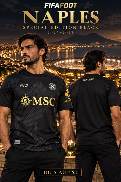 Maillot Naples Special Edition Black 2026-2027 noir et or — affiche