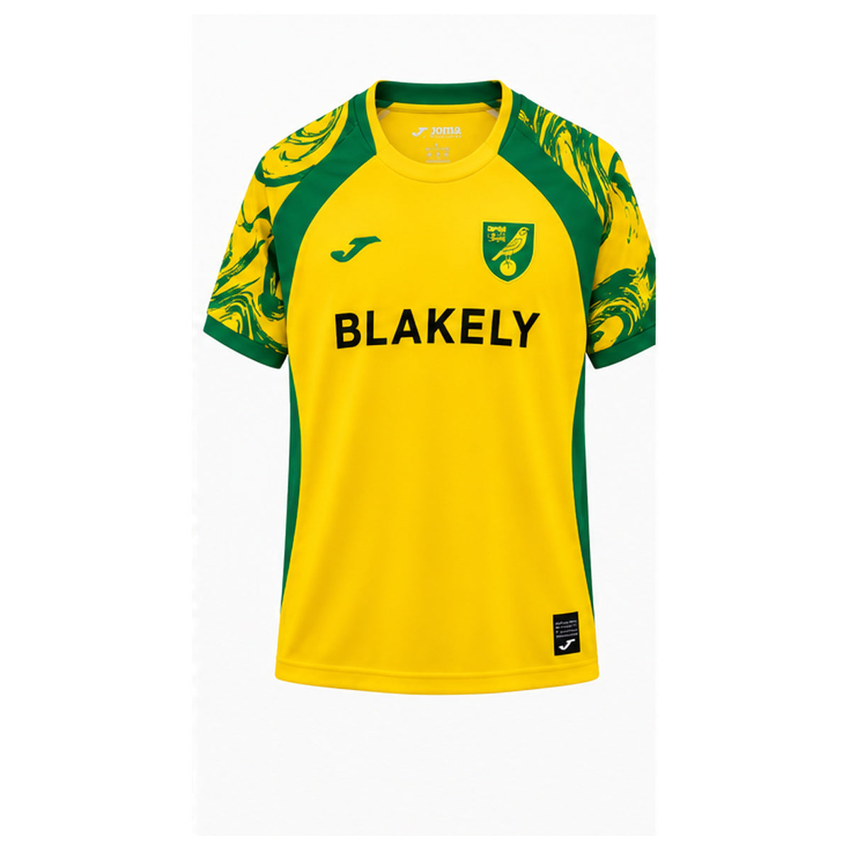 Maillot Norwich City 2026-2027 domicile, face sur fond blanc