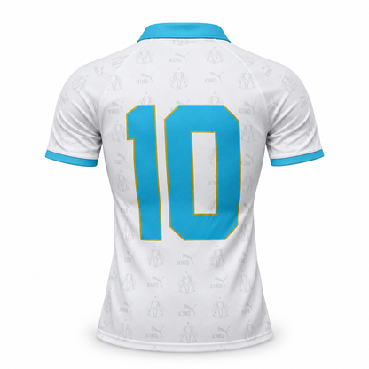 Marseille KING numéro 10 blanc 2026-2027 – dos sur fond blanc