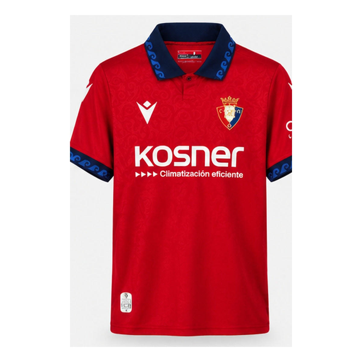 Maillot domicile CA Osasuna 2026-2027 rouge, vue de face sur fond blanc