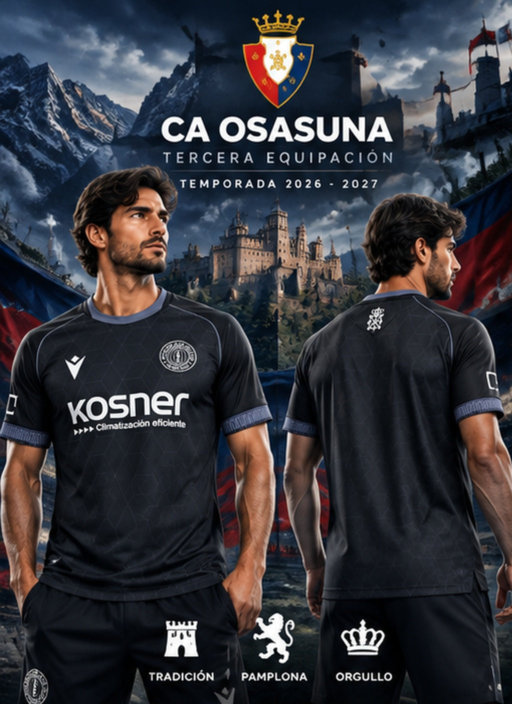 Affiche publicitaire du maillot Third CA Osasuna 2026-2027