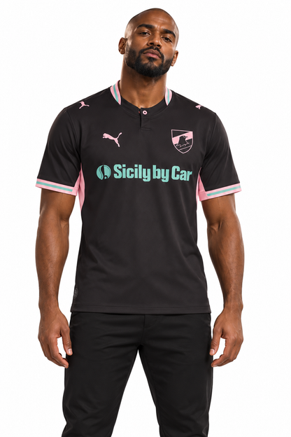 Maillot Palerme Third 2026-2027 noir rose et menthe — mannequin