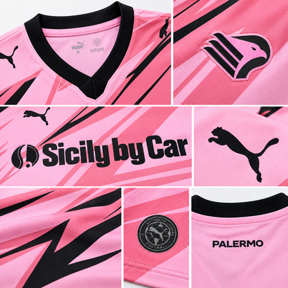 Palermo FC maillot domicile rose et noir saison 2026/2027 detail