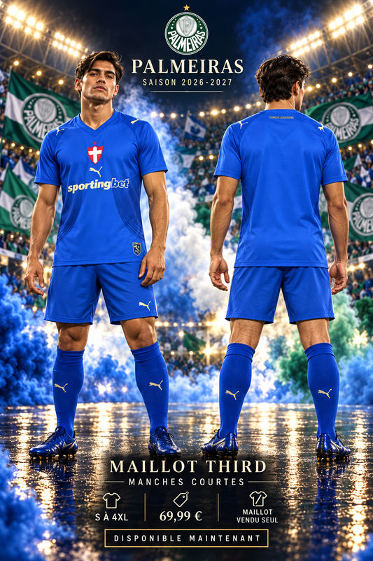 Affiche Palmeiras third 2026-2027 — nouveau mannequin de face et de dos