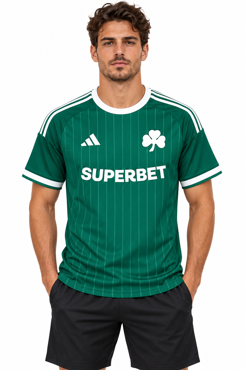 Maillot Panathinaïkos domicile 2026-2027 vert et blanc – porté de face