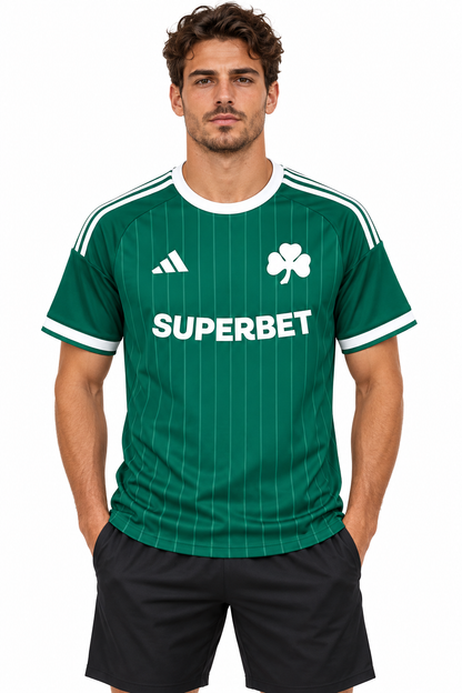 Maillot Panathinaïkos domicile 2026-2027 vert et blanc – porté de face