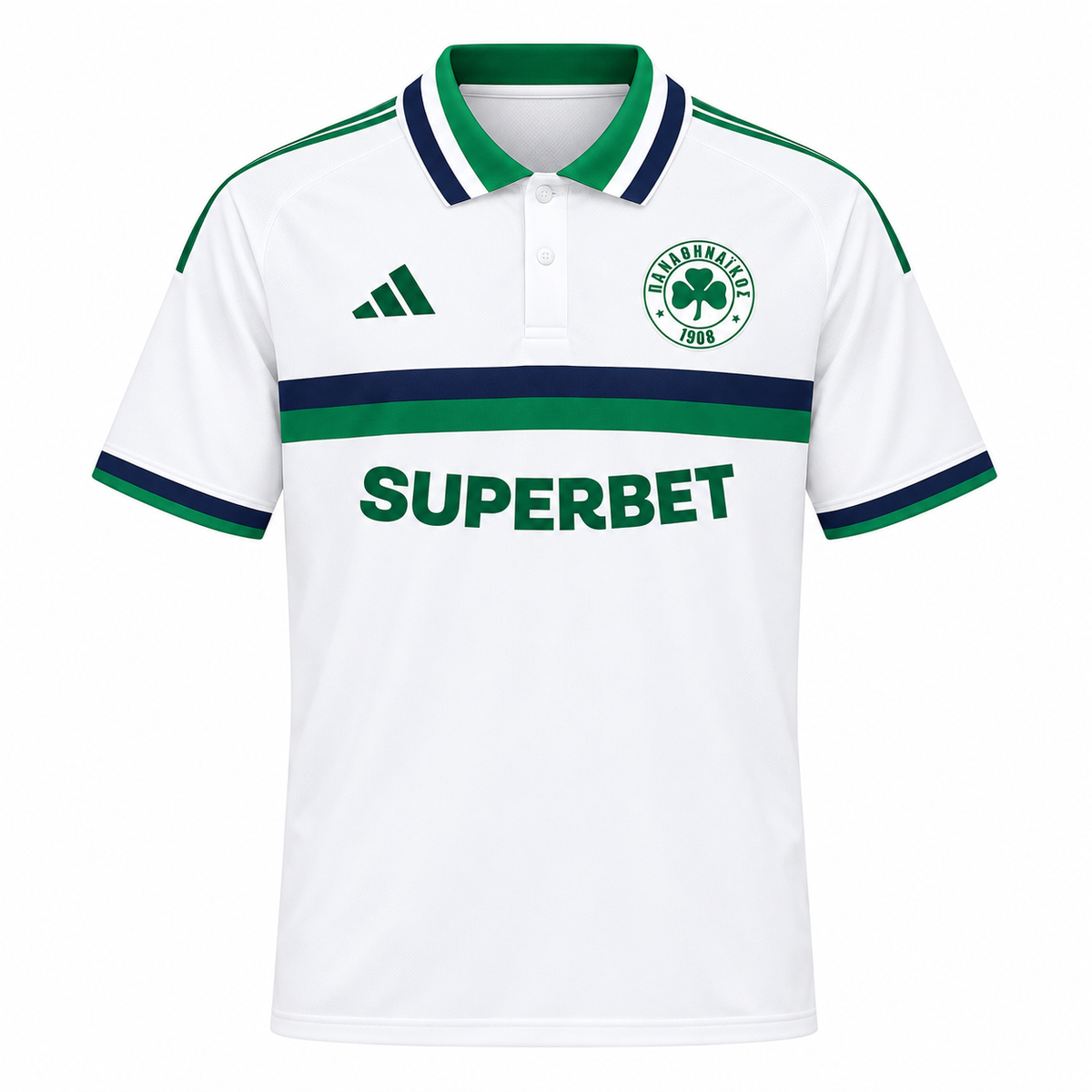 Maillot Panathinaïkos extérieur 2026-2027 blanc et vert – face