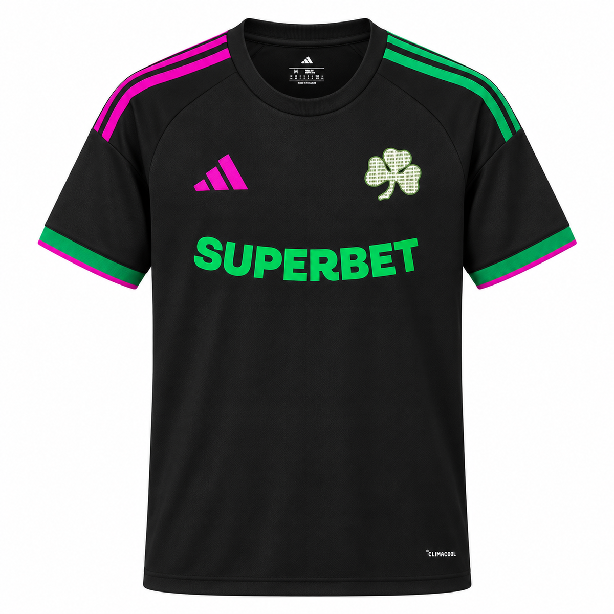 Maillot Panathinaïkos third 2026-2027 noir, vert et rose – vue de face