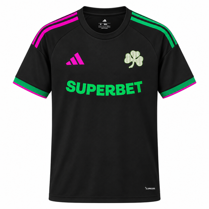 Maillot Panathinaïkos third 2026-2027 noir, vert et rose – vue de face
