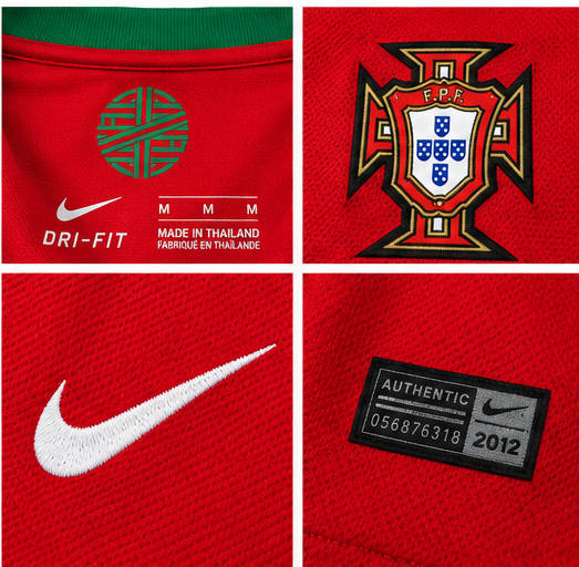 Portugal domicile retro 2012 manches longues detail