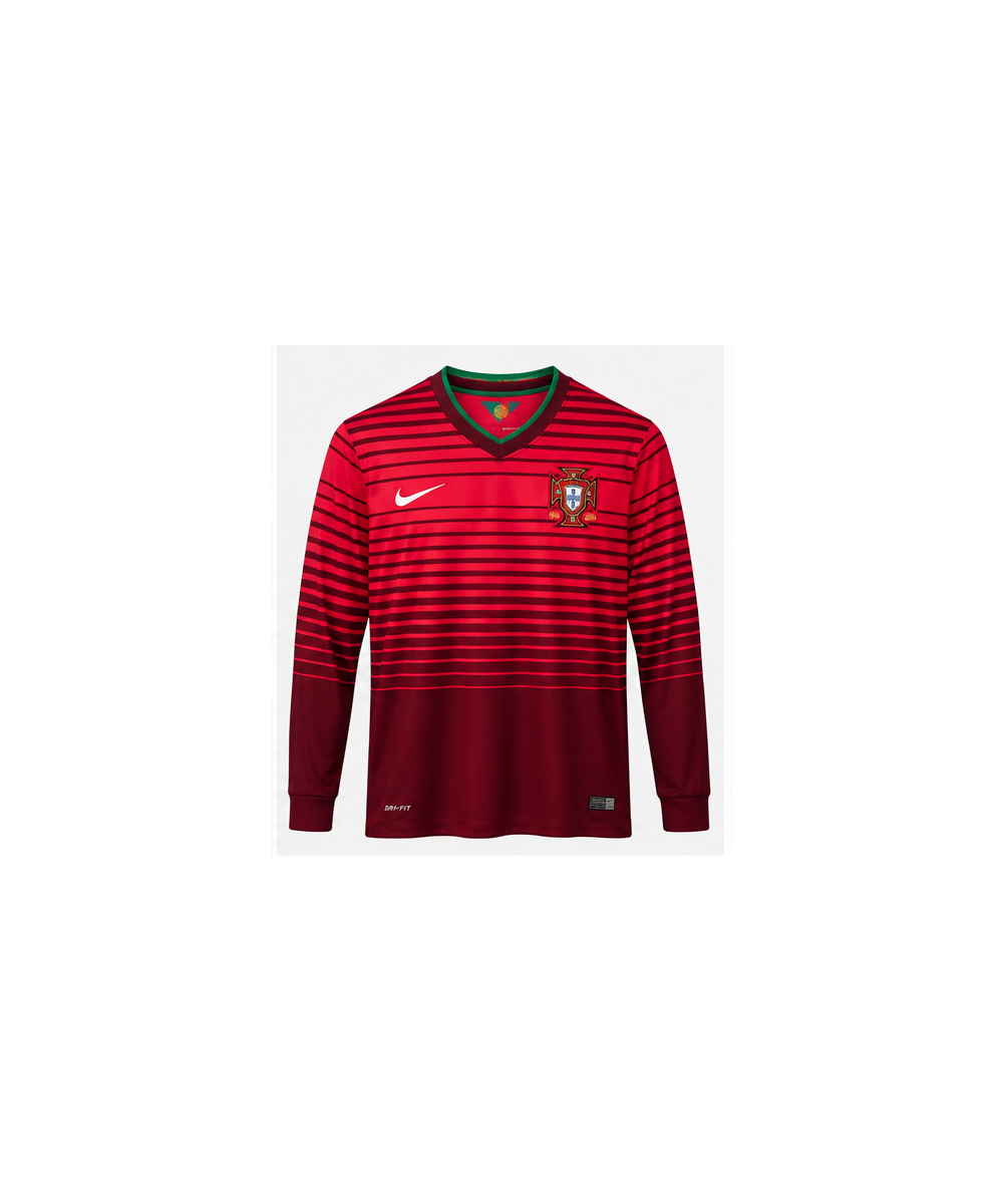 Portugal 2014 maillot domicile rétro manches longues face