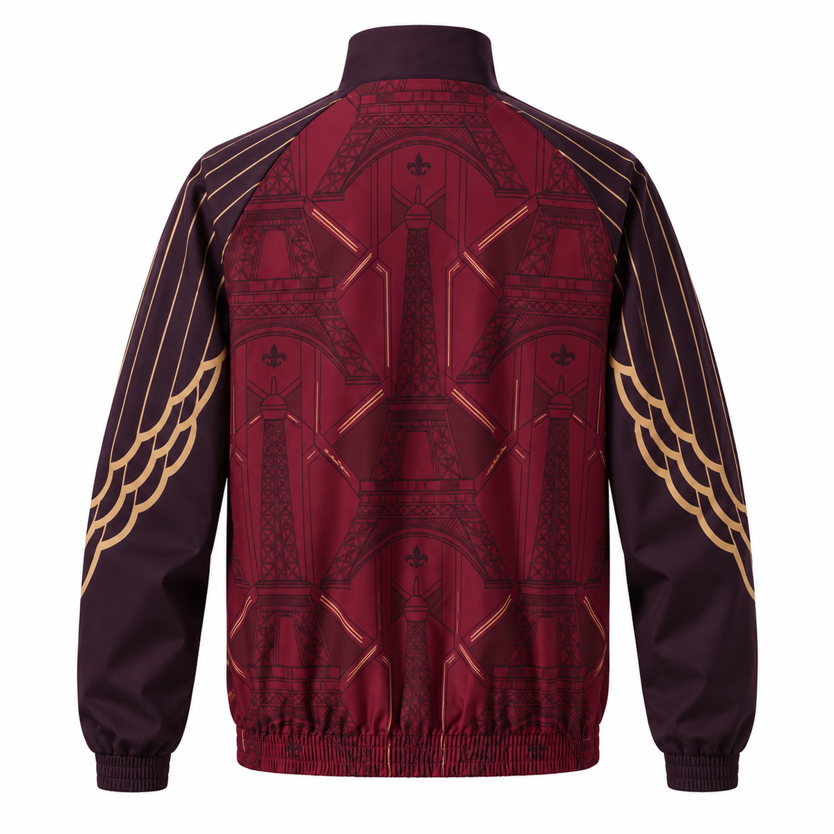 Veste PSG Jordan réversible côté bordeaux dos sur fond blanc