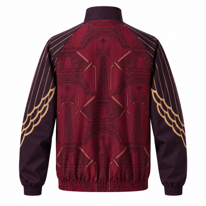 Veste PSG Jordan réversible côté bordeaux dos sur fond blanc
