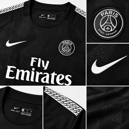 Maillot PSG Third noir rétro 2017/18 detail