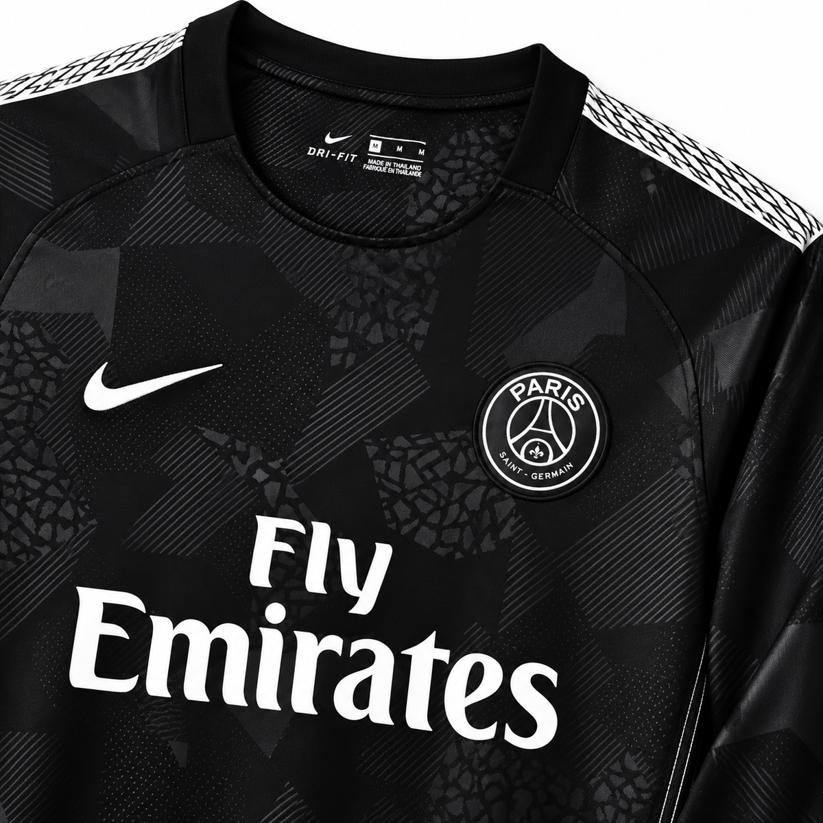 PSG third rétro noir 2017/2018 manches longues – detail