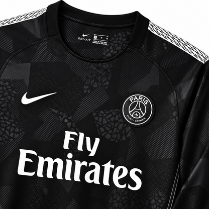 PSG third rétro noir 2017/2018 manches longues – detail