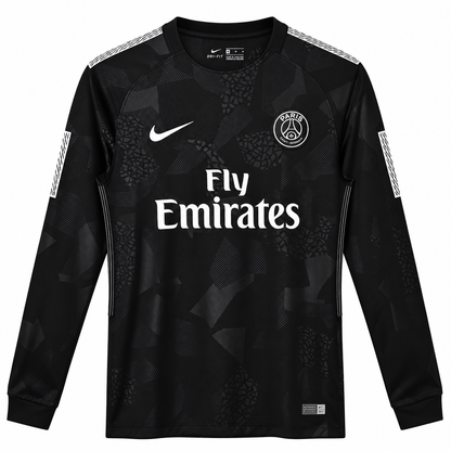 PSG third rétro noir 2017/2018 manches longues – face