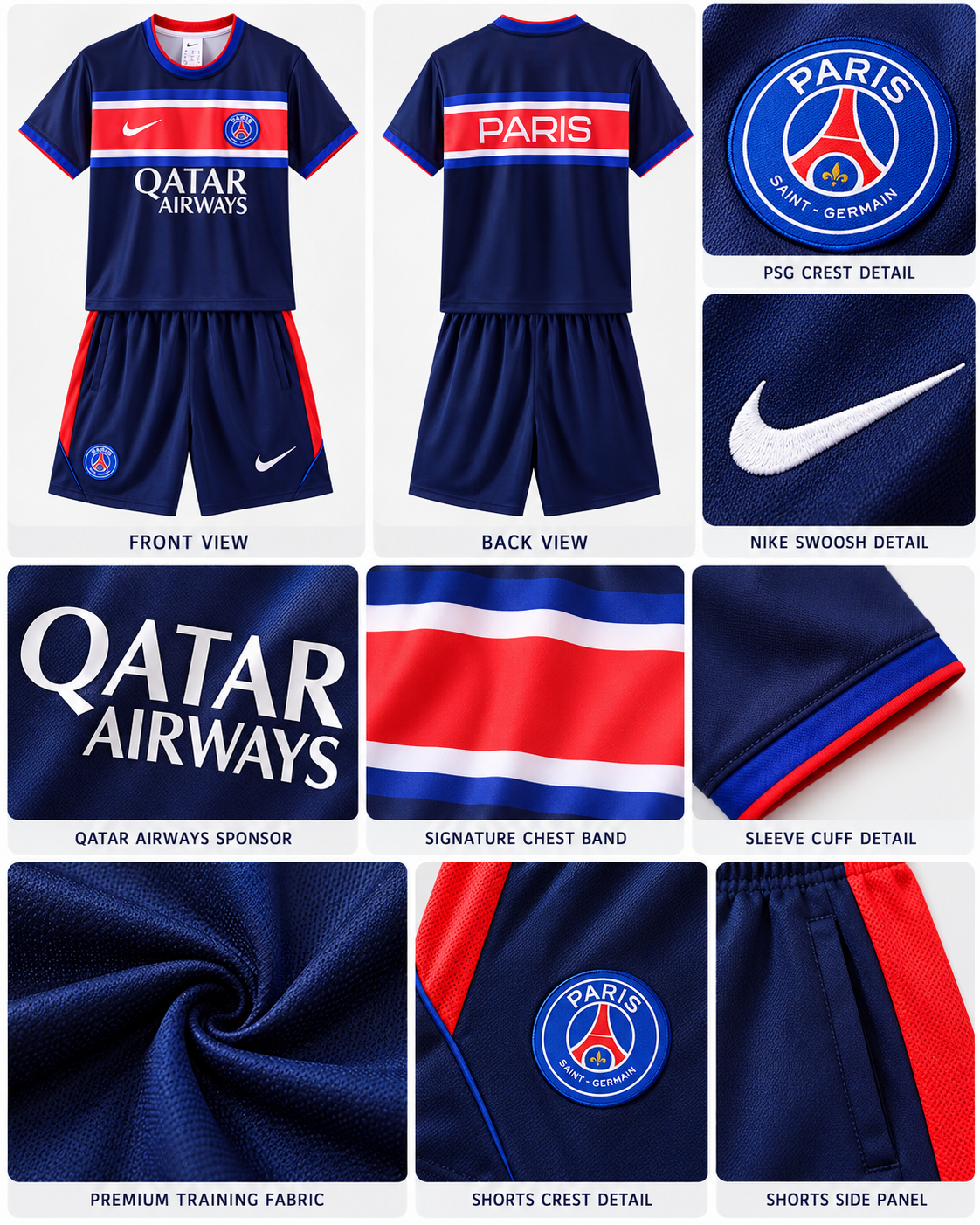 PSG ensemble entraînement bleu marine 2026 2027 – detail