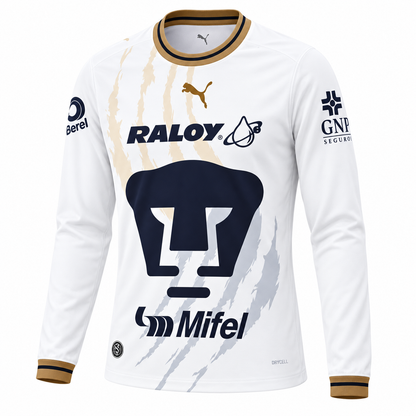Maillot Pumas UNAM extérieur 2026-2027 à manches longues – vue de trois quarts