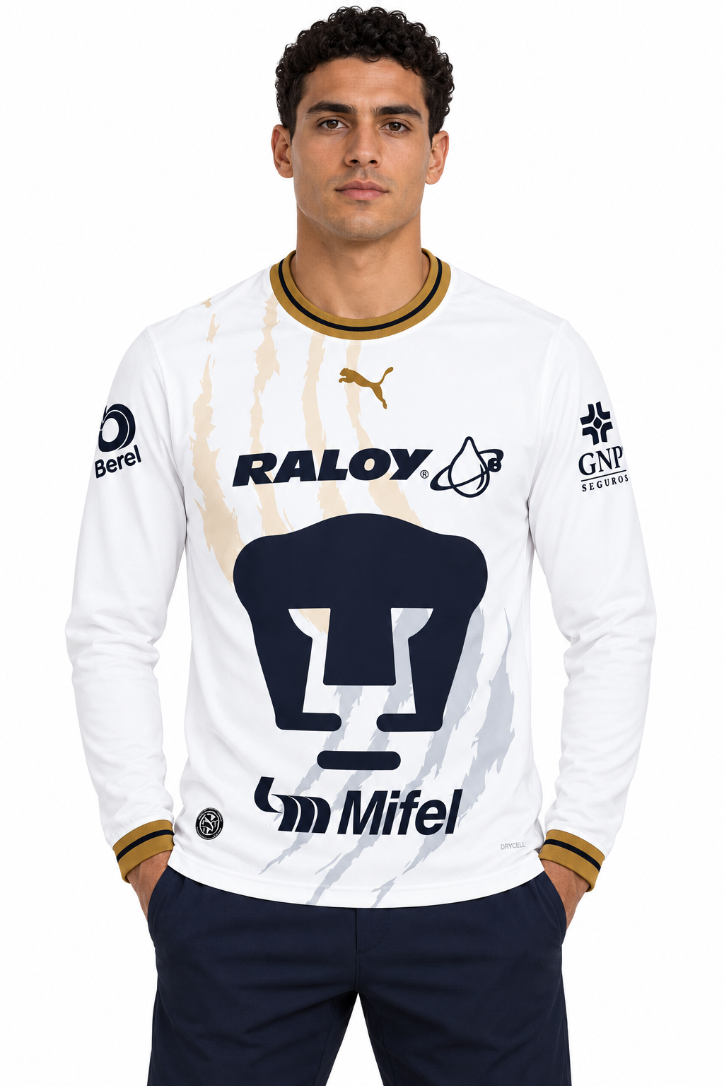 Maillot Pumas UNAM extérieur 2026-2027 à manches longues – porté de face