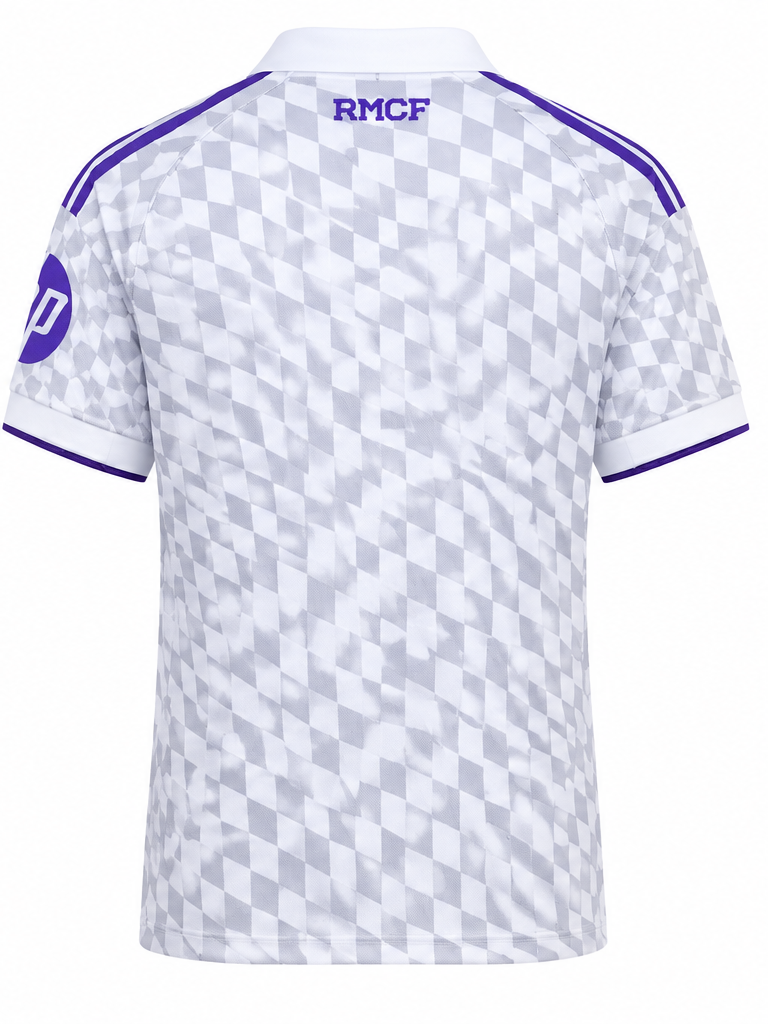 Real Madrid domicile 2027-2028 – dos sur fond blanc