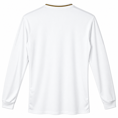 Real Madrid maillot domicile rétro blanc or manches longues 2019/20 - dos
