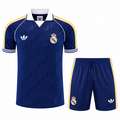 Ensemble Real Madrid rétro bleu royal 2026/2027 face