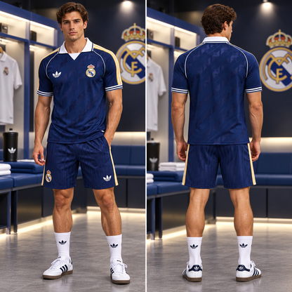 Ensemble Real Madrid rétro bleu royal 2026/2027 mannequin