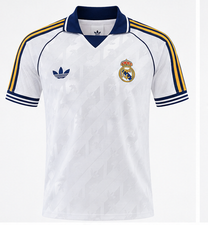 Real Madrid ensemble rétro entraînement 2026/27 maillot blanc short marine face