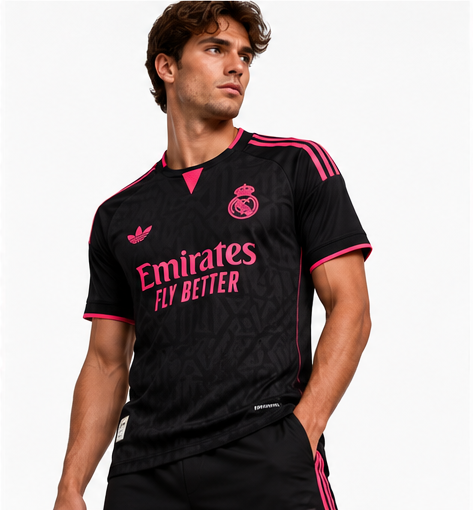 Real Madrid Player Special Edition 2026/27 noir et rose – mannequin