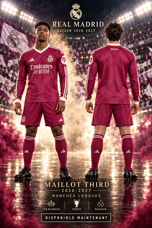 Maillot Real Madrid third 2026-2027 manches longues — affiche