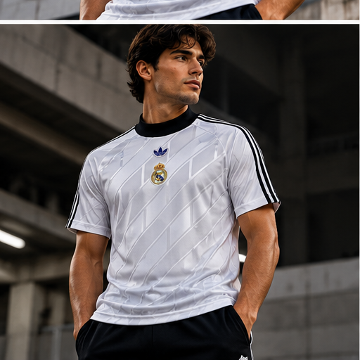 Real Madrid White Casual Retro blanc 2026/27 – mannequin-face