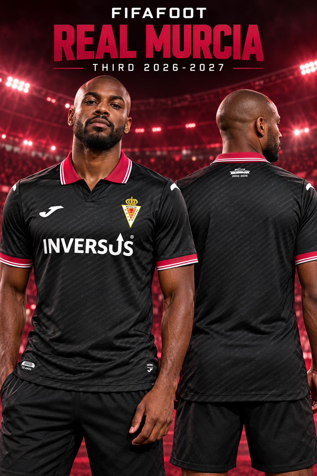 Affiche FIFAFOOT maillot Real Murcia third 2026-2027, mannequin de face et de dos