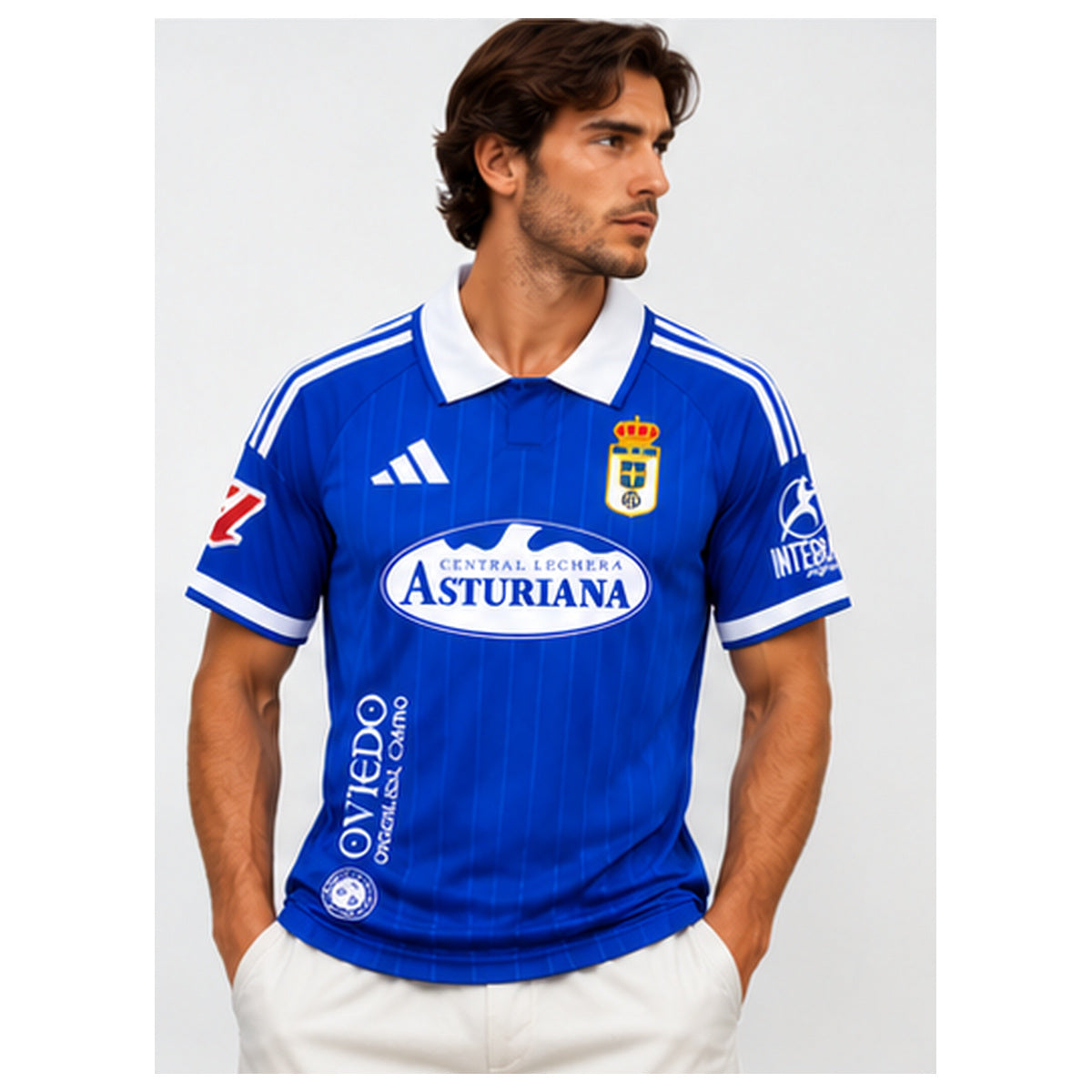 Maillot domicile Real Oviedo 2026-2027 porté par un mannequin