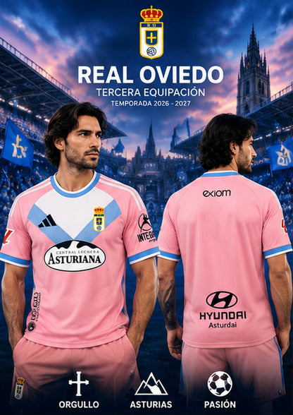 Affiche premium maillot Third Real Oviedo 2026-2027 rose