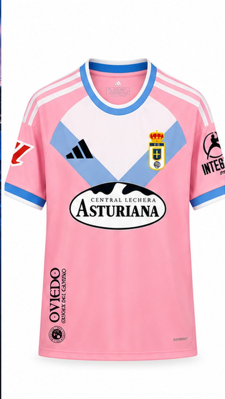 Maillot Third Real Oviedo 2026-2027 rose vue de face