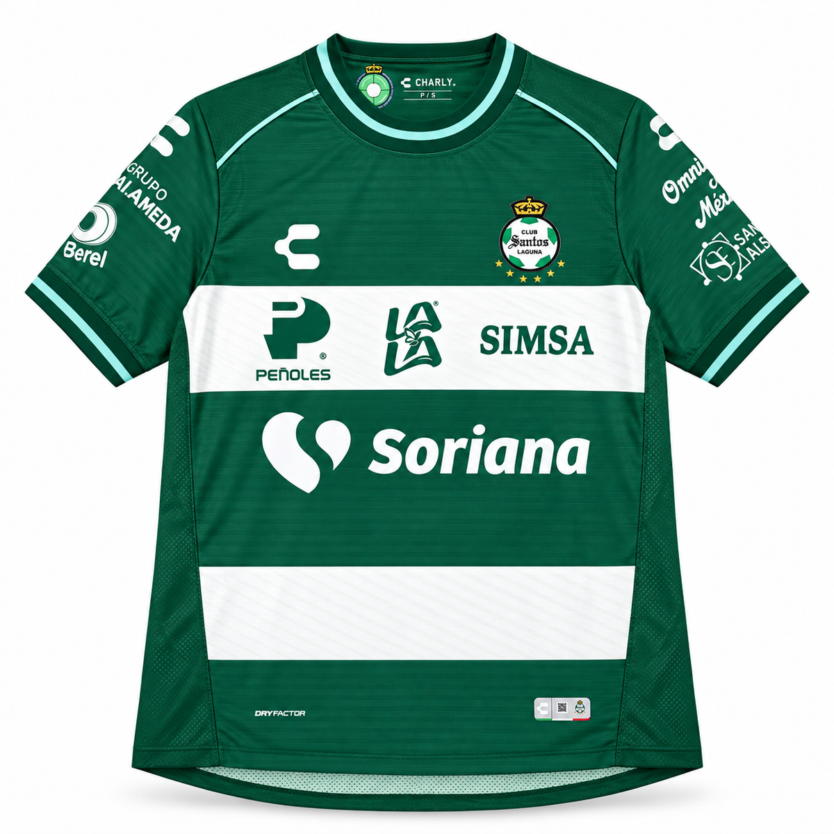 Santos Laguna domicile 2026-2027 — face sur fond blanc
