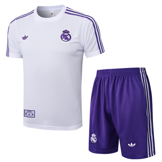 Ensemble T-shirt + short  blanc/violet  Real Madrid 2025-2026